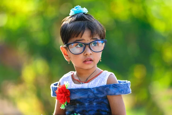 Indian Little Girl Child Writing Note Book Studying — ストック写真