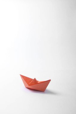 Paper boats over white  background