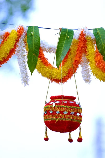 Fotografia Dahi Handi Festival Gokulashtami Índia Que Dia Nascimento Lord — Fotografia de Stock