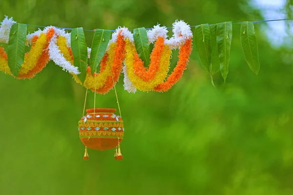 Foto Von Dahi Handi Auf Dem Gokulashtami Fest Indien Dem — Stockfoto