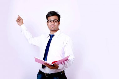 young indian employee  with Doccument file