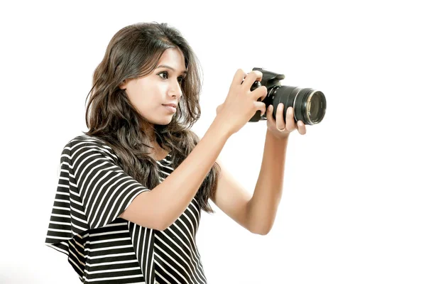 Indian Girl Camera — Stockfoto