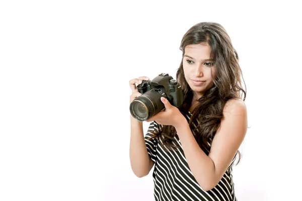 Indian Girl Camera —  Fotos de Stock