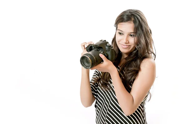 Indian Girl Camera — Stockfoto