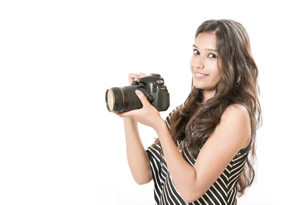 Indian Girl Camera — 스톡 사진