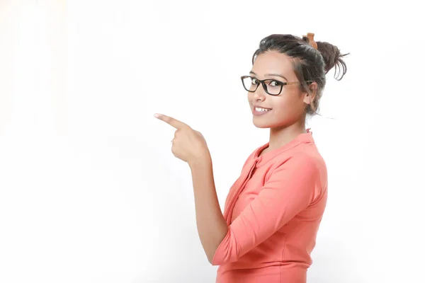 Indian Cute Girl Spectacles — Fotografia de Stock