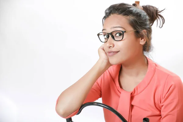 Indian Cute Girl Spectacles — Stock Photo, Image