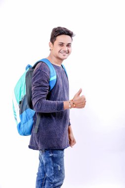 indian collage student with bag
