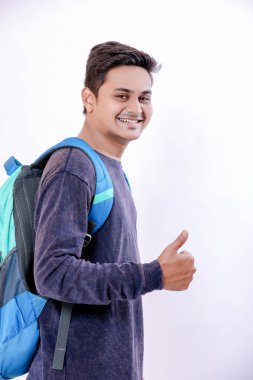 indian collage student with bag