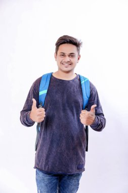 indian collage student with bag