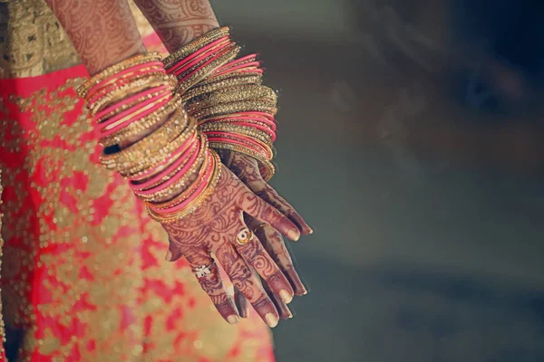 bangles set in bridal hand