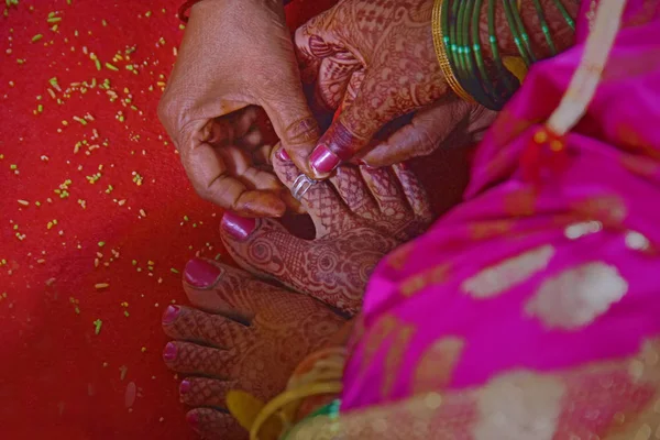 Indian Wedding Bride Foot — Stock Photo, Image