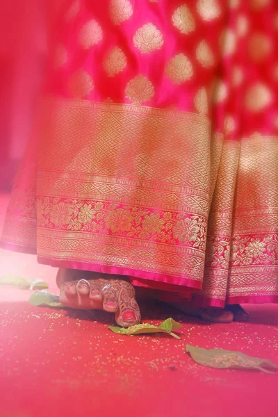 Indian Wedding Bride Foot — Stock Photo, Image