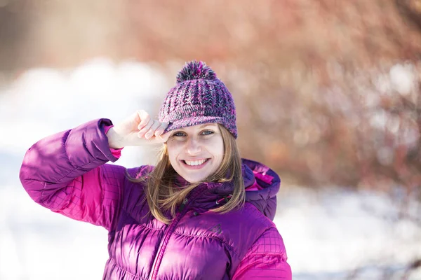 Cute Cheerful Girl Cap Visor Jacket Royalty Free Stock Photos