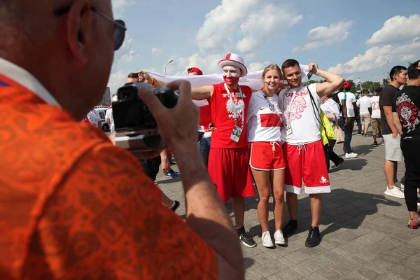 ポーランドからモスクワ, ロシア連邦 - 2018 年 6 月: フットボールのファン — ストック写真