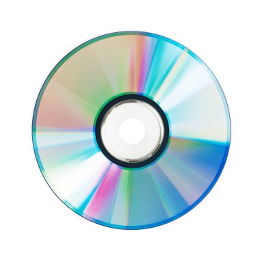 Beyaz bir arka plan üzerinde yuvarlak CD yalan