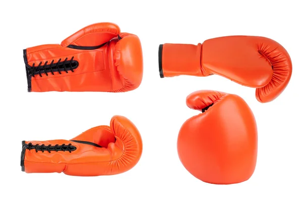 Оранжевая боксерская перчатка под разными углами — стоковое фото