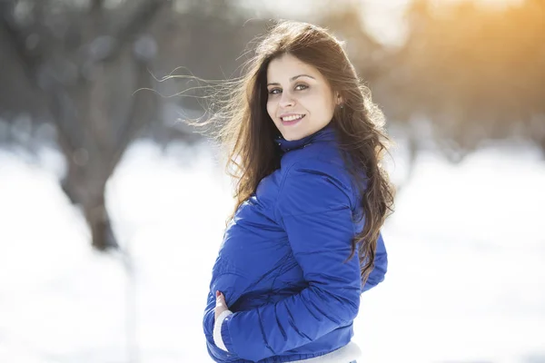 Happy cheerful dark haired girl — Stock Photo, Image