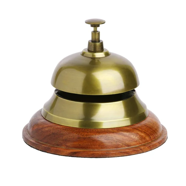 Brass bell for concierge — Stock Photo, Image