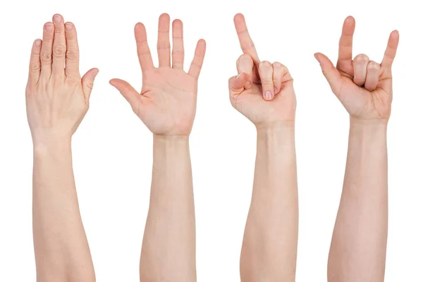 Руки с различными жестами — стоковое фото