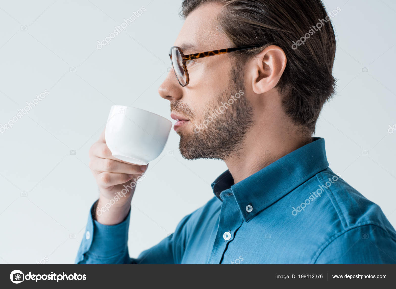 person drinking coffee