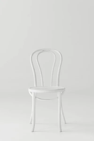 Front View White Chair Isolated Grey Background — Stock Photo, Image