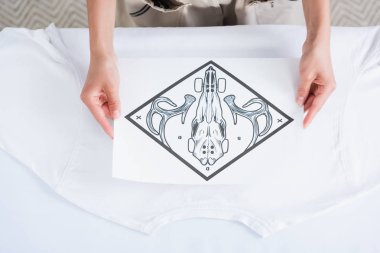 kadın moda tasarımcısı baskı boş beyaz t-shirt için seçtiğiniz resim kırpılmış 