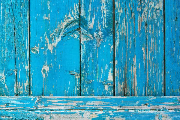 Close View Old Scratched Blue Wooden Planks Background — Free Stock Photo