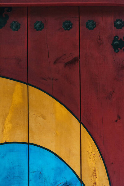 full frame shot of vivid wooden wall for background