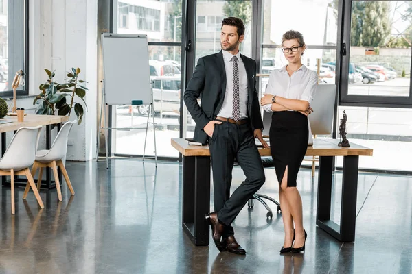 Young Stylish Business Colleagues Standing Office — Stock Photo, Image