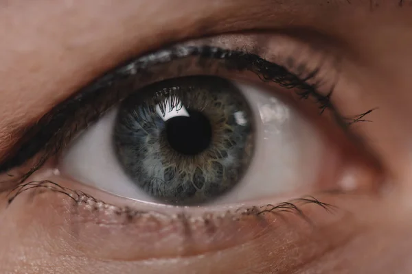 Przycięte Strzał Kobiece Oko Patrząc Kamery — Zdjęcie stockowe