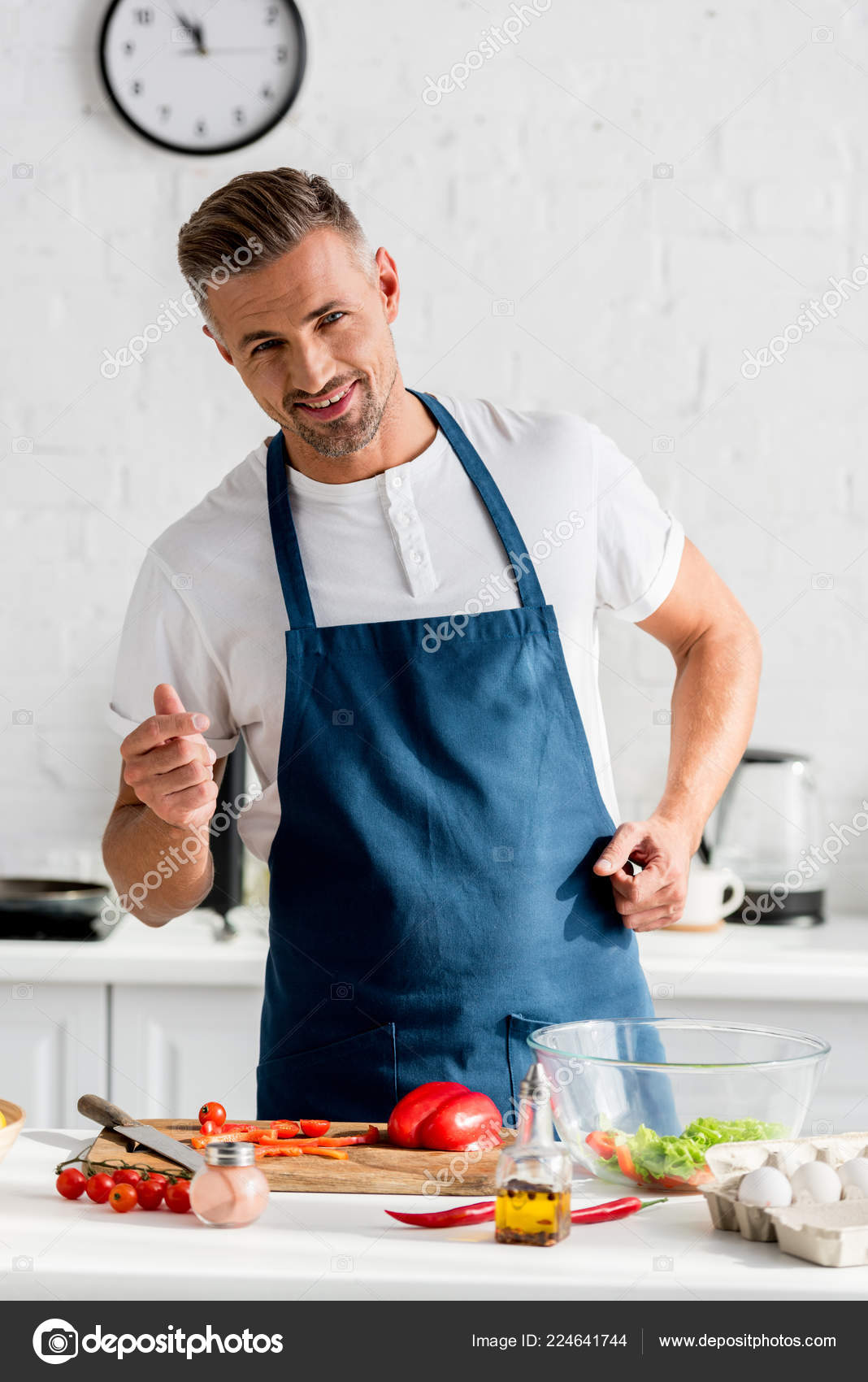 Image result for smiling with apron