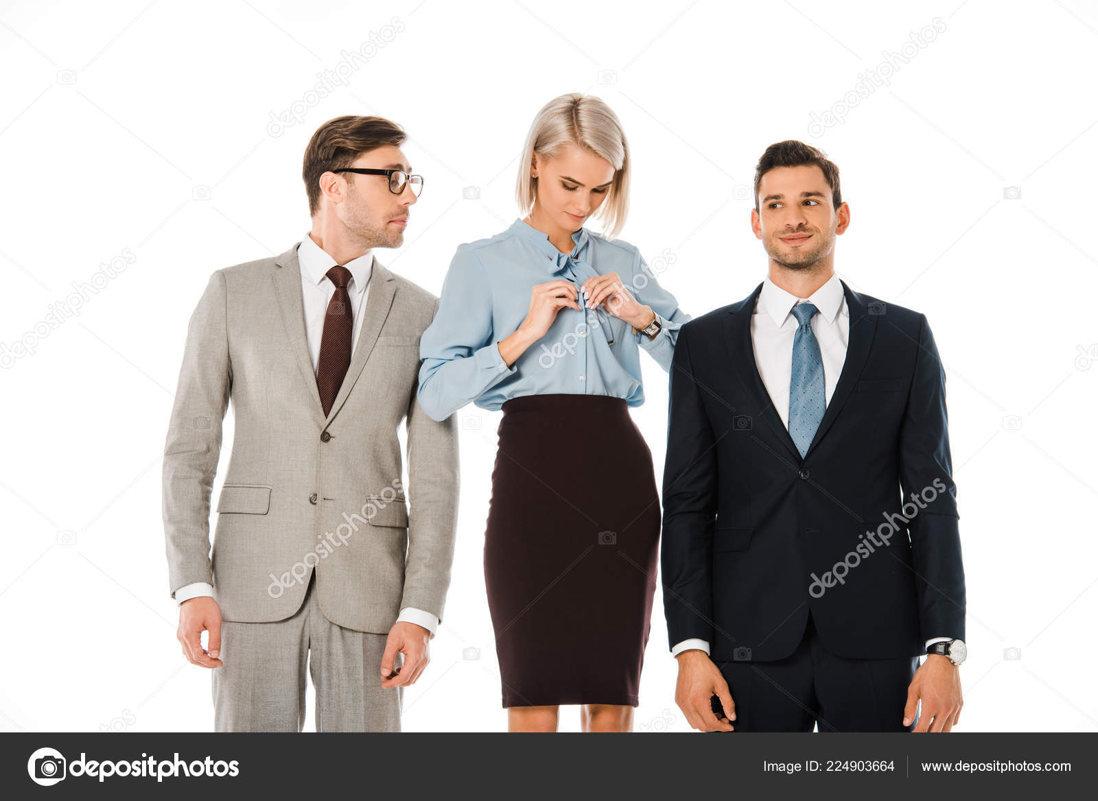 Executive Business Team Formal Wear Isolated White — Free Stock Photo