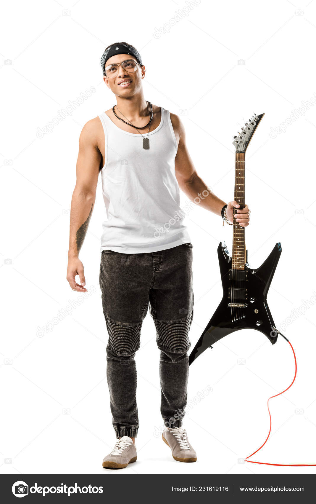 Man posing with his guitar, Stock Photo, Picture And Low Budget Royalty  Free Image. Pic. ESY-006873395 | agefotostock