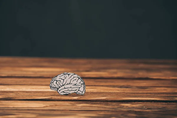 Papel Con Forma Cerebro Como Símbolo Alzheimer Sobre Fondo Negro — Foto de Stock