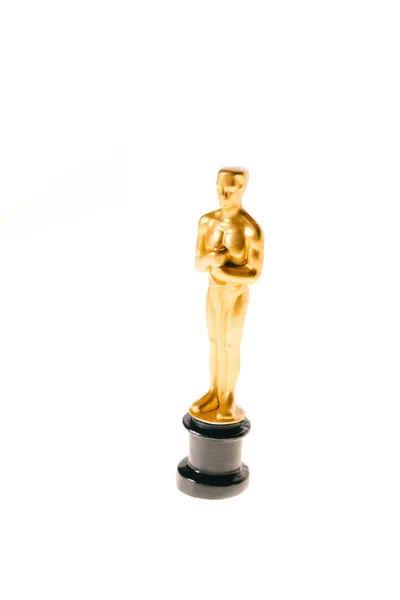 Kyiv Ukraine Januari 2019 Gouden Oscar Standbeeld Prijs Geïsoleerd Wit — Stockfoto