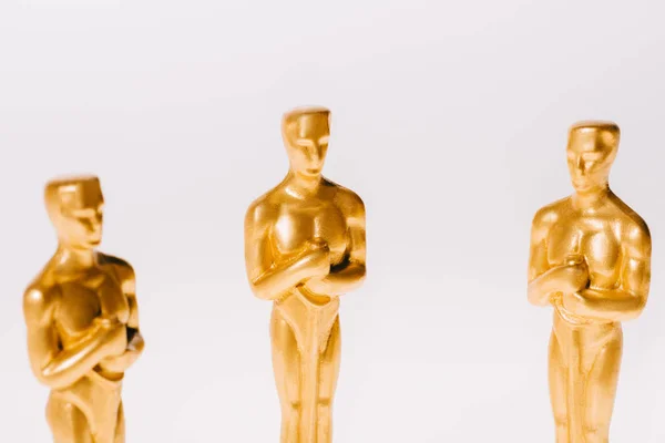 Kyiv Ukraine Janeiro 2019 Foco Seletivo Prêmios Oscar Dourado Isolados — Fotografia de Stock