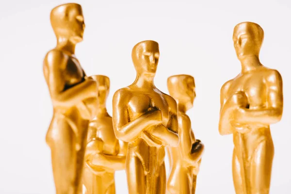 Kiew Ukraine Januar 2019 Selektiver Fokus Der Goldglänzenden Oscar Trophäen — Stockfoto