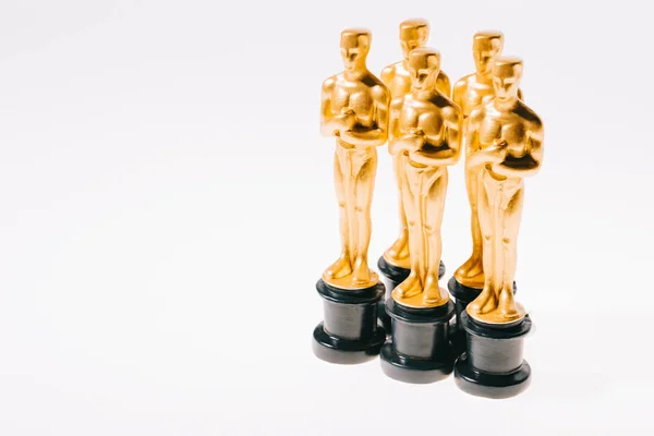 Kyiv Ukraine January 2019 Golden Oscar Awards Isolated White Copy — Stock Photo, Image