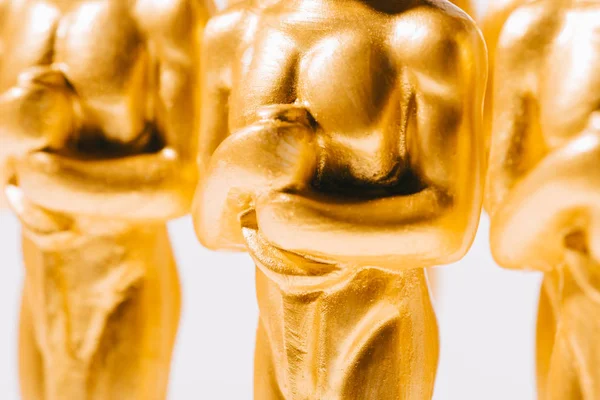 Kyiv Ukraine Januari 2019 Close Van Gouden Oscar Beelden Geïsoleerd — Stockfoto