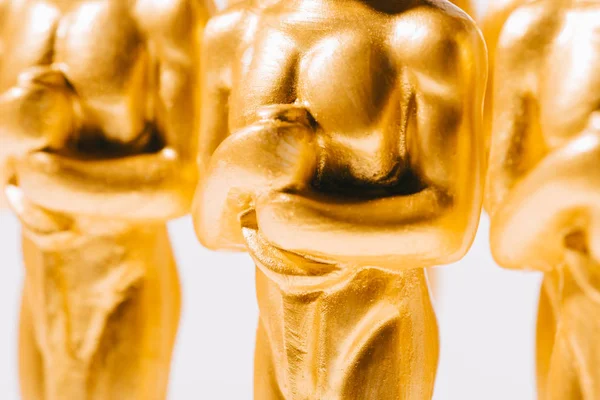 Kiew Ukraine Januar 2019 Großaufnahme Von Goldenen Oscar Statuen Isoliert — Stockfoto