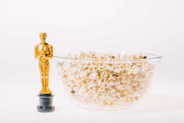 Kyiv Ukraine January 2019 Shiny Oscar Award Popcorn Bowl White — Stock Photo, Image