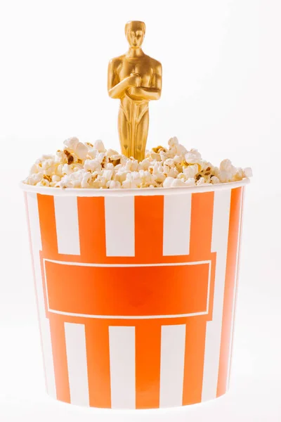 Kyiv Ukraine January 2019 Shiny Oscar Award Popcorn Cup Isolated — Stock Photo, Image