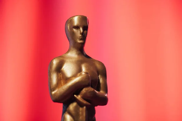 Kiew Ukraine Januar 2019 Goldene Oscar Verleihung Auf Rotem Hintergrund — Stockfoto