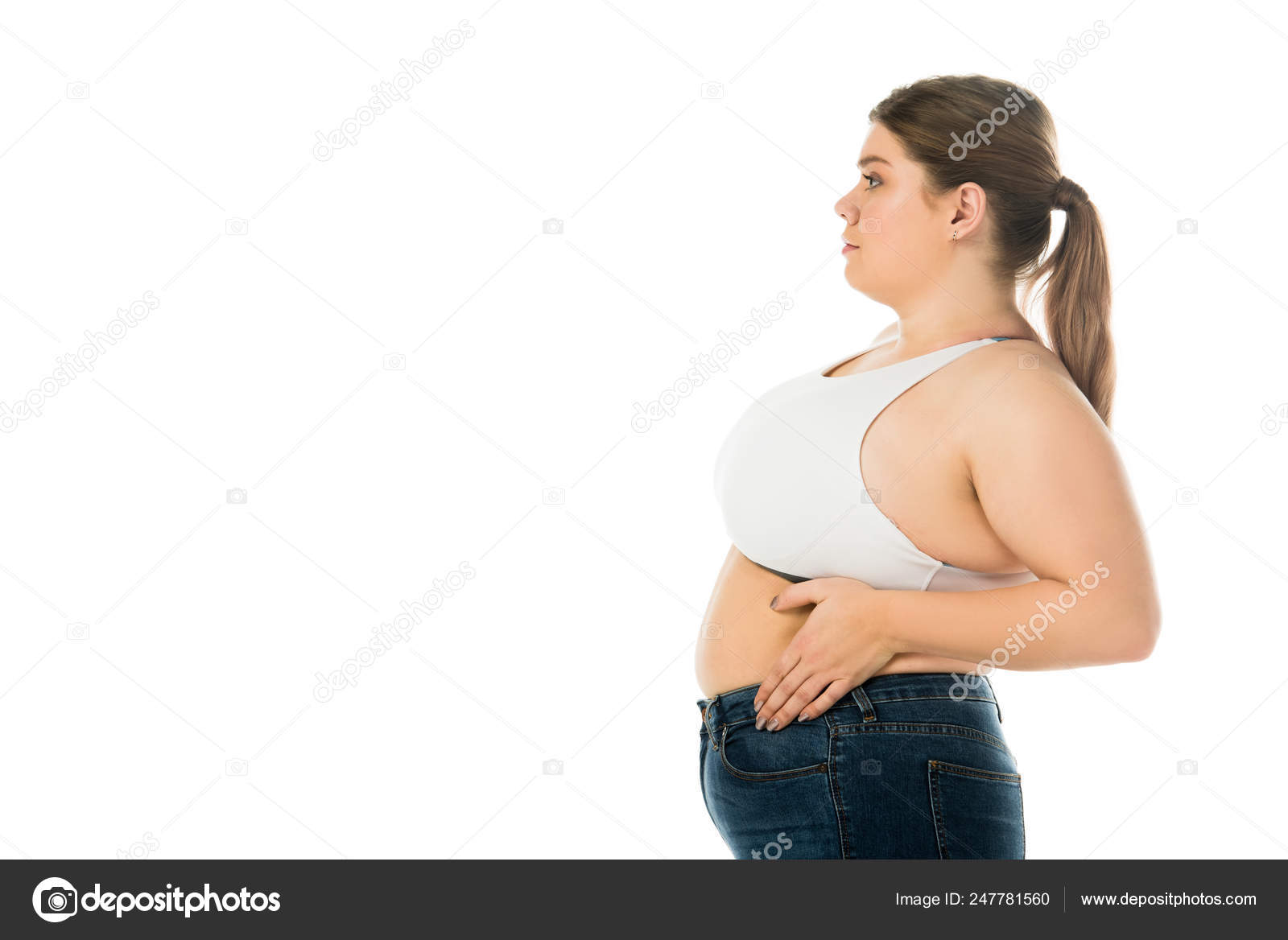 Young Woman Posing Straight In Studio, Side View - Stock Photo - Masterfile  - Rights-Managed, Artist: Aflo Relax, Code: 859-03884713