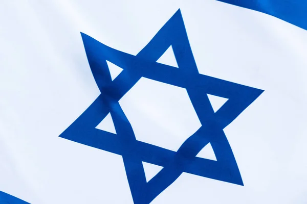 Close Blue Star David Flag Israel — Stock Photo, Image