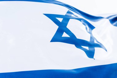 national israel flag with star of david isolated on white clipart