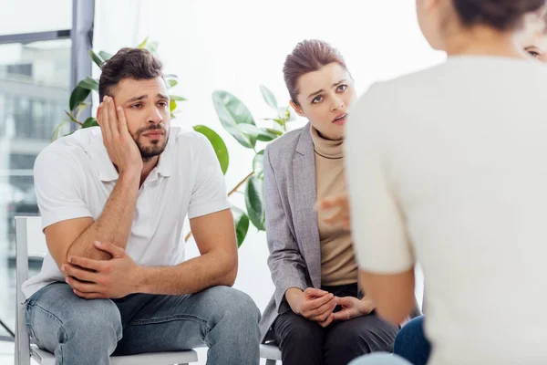 Group People Sitting Having Discussion Therapy Session — Stock Photo, Image