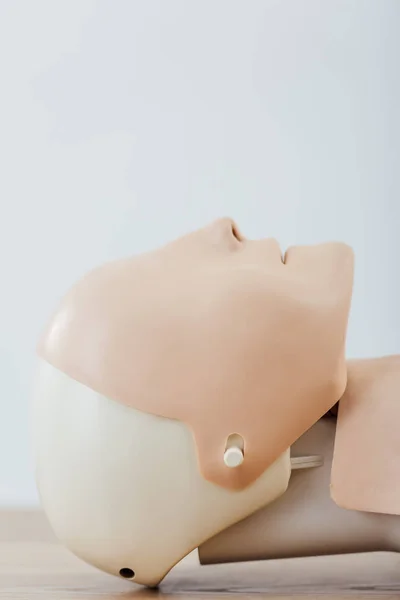 Close Cpr Dummy First Aid Training Isolated Grey Copy Space — Stock Photo, Image