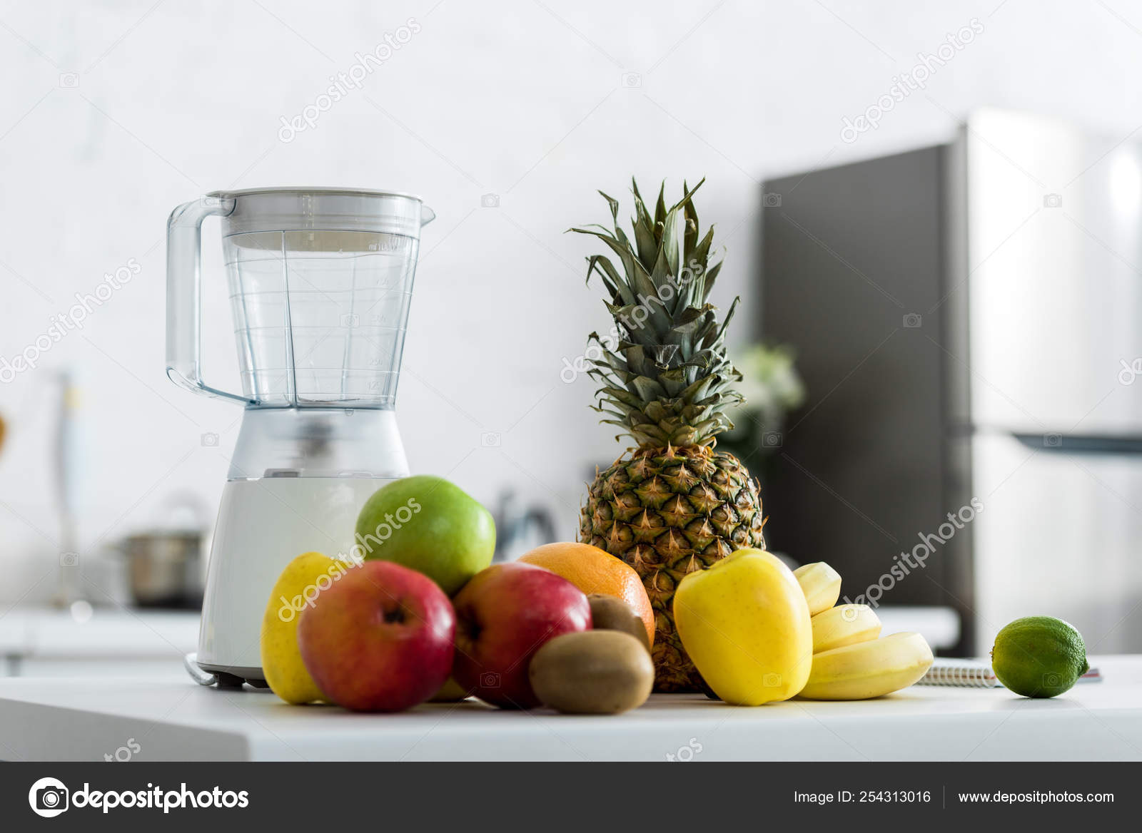 Organic Tasty Fruits Blender Kitchen Stock Photo Image By Andrewlozovyi 254313016